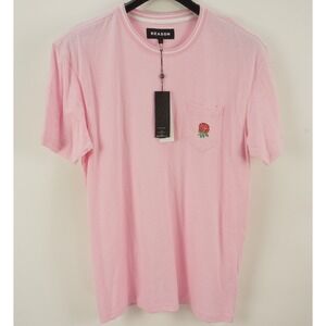 New Reason Brand Rose Pocket Featherweight Cotton Crew T-Shirt Men's Largre Pink